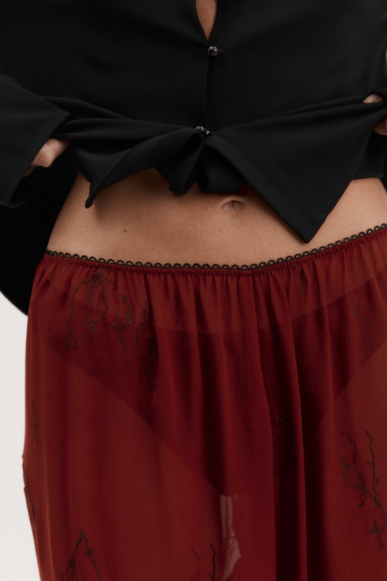 Irving Trouser in Silk Georgette