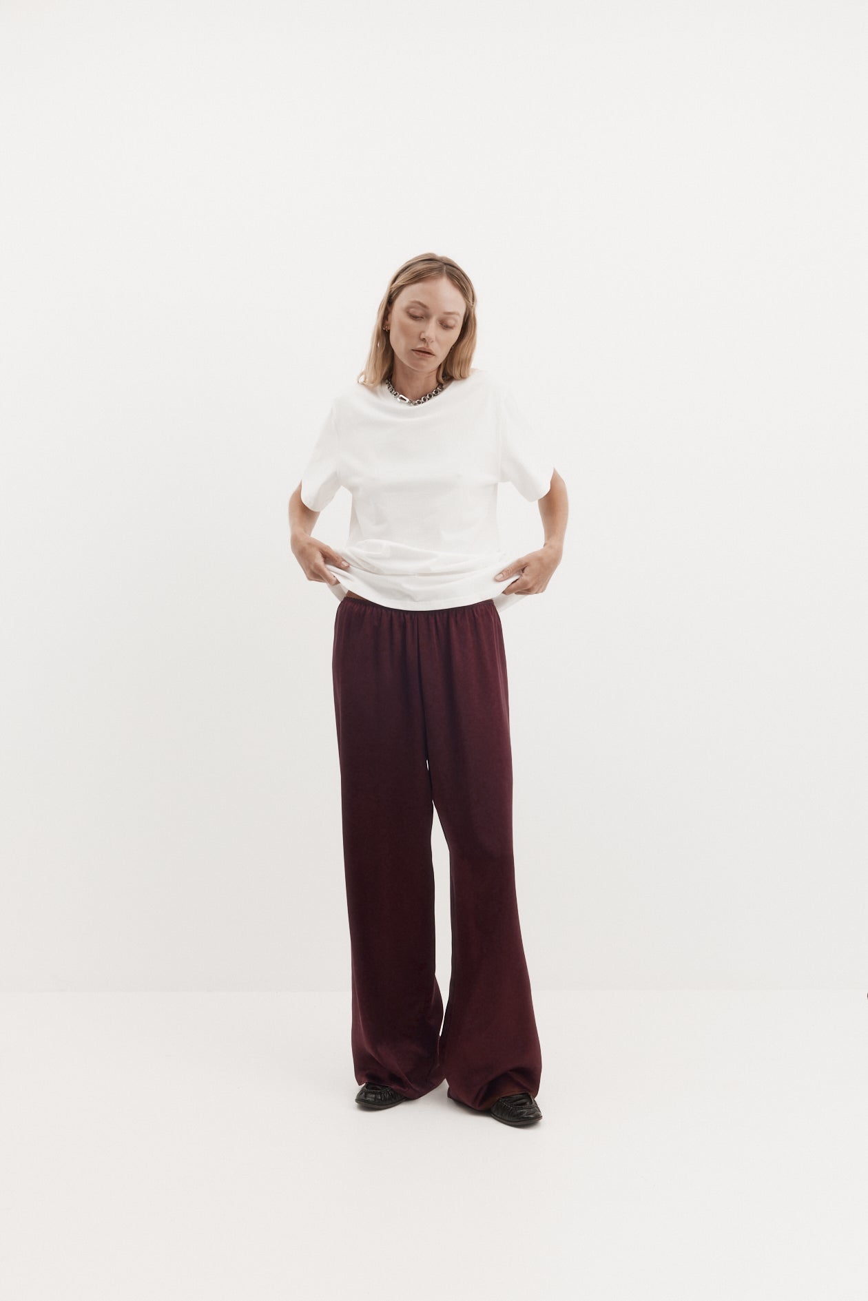 Irving Trouser in Silk Satin