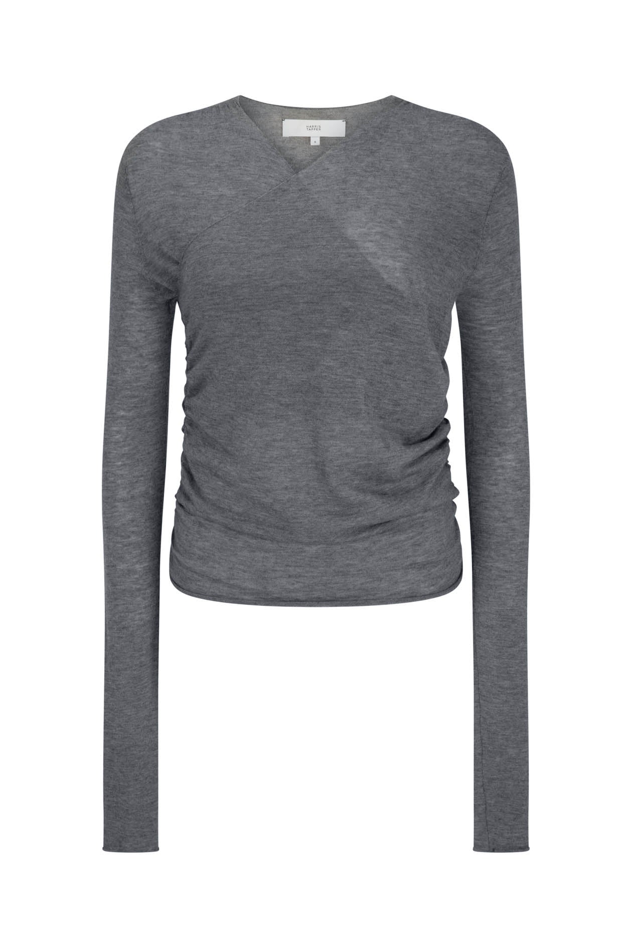 Rosie Wrap Knit Top in Wool Cashmere