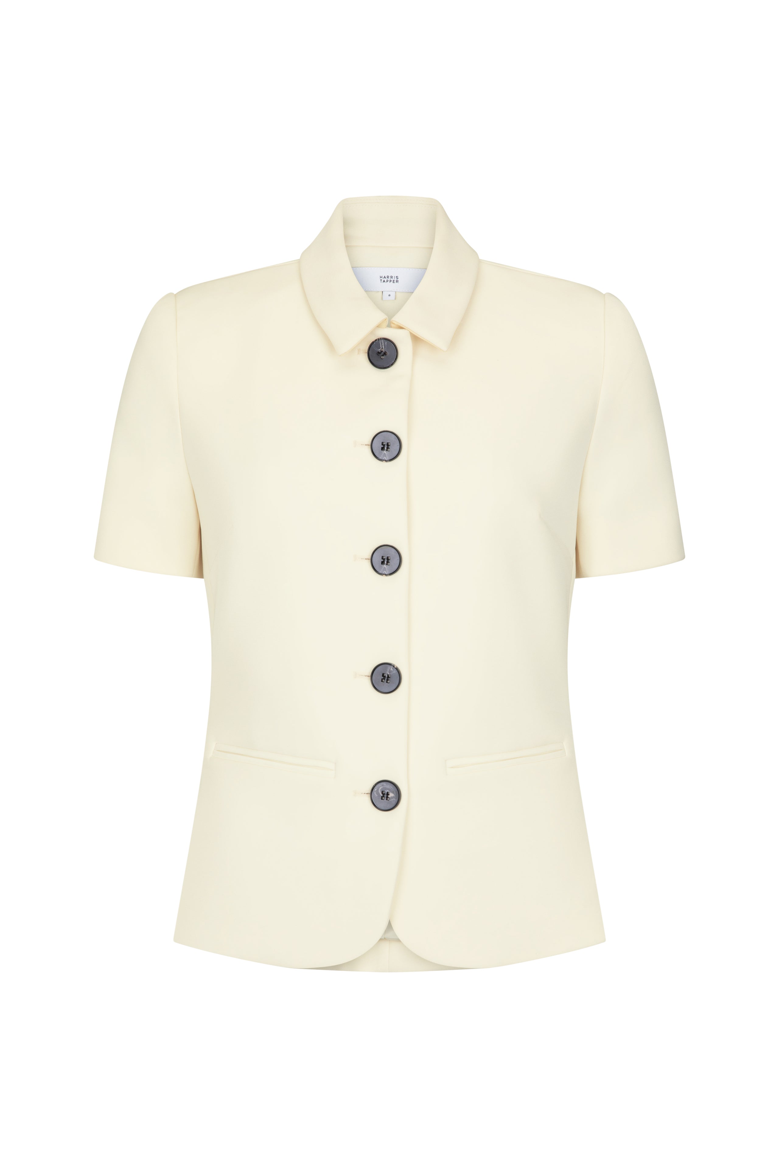 Short Sleeve Bardot Blazer in Bonded Suiting