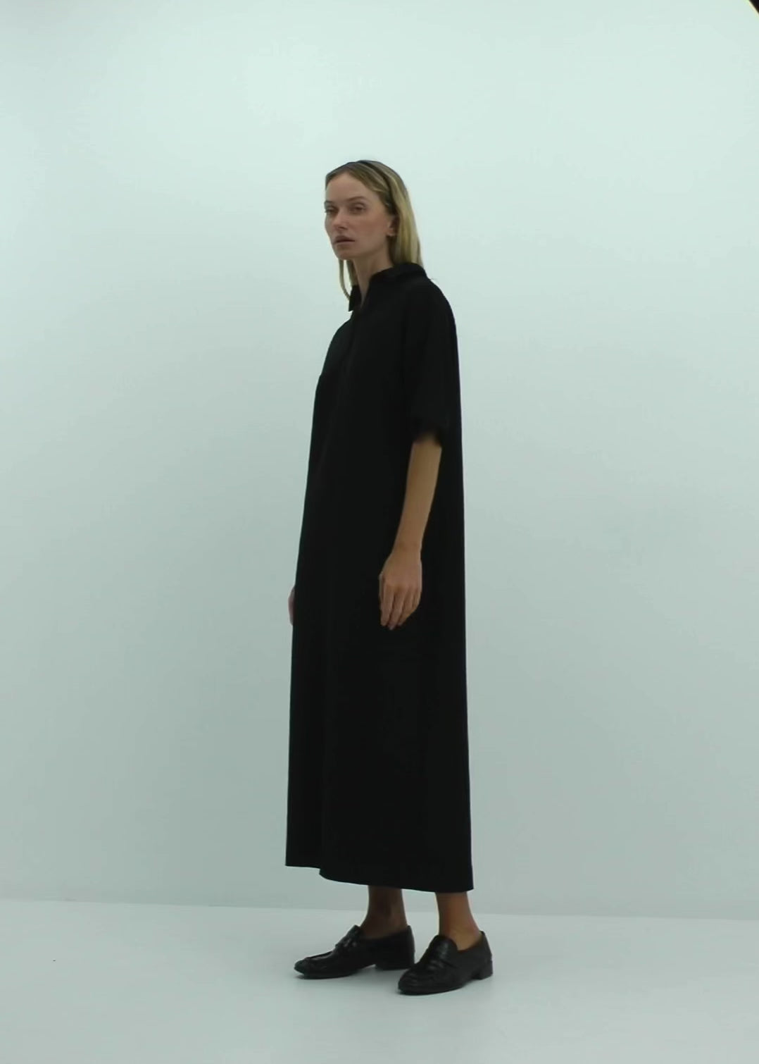 Long Polo Dress in Drape Suiting – Harris Tapper