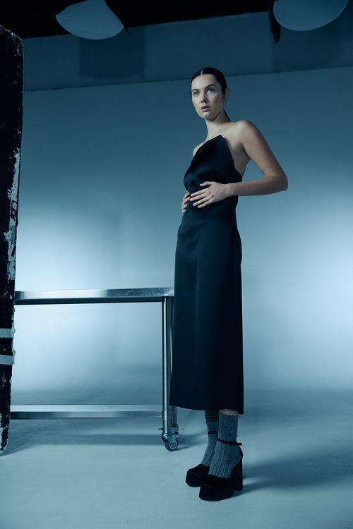 Andree Dress Black Satin